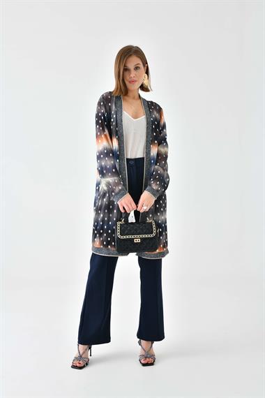 FTZ Women Kadın Desenli Ribanalı Kap  Saks Mavi 30736