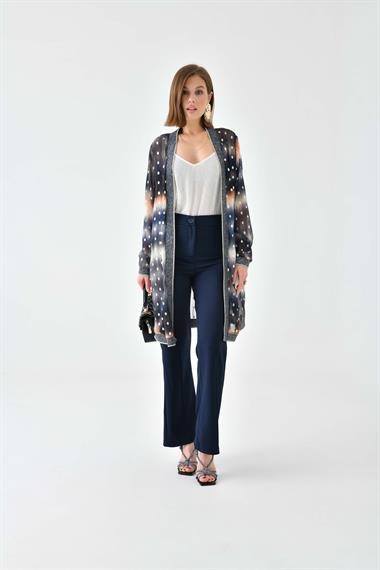 FTZ Women Kadın Desenli Ribanalı Kap  Saks Mavi 30736