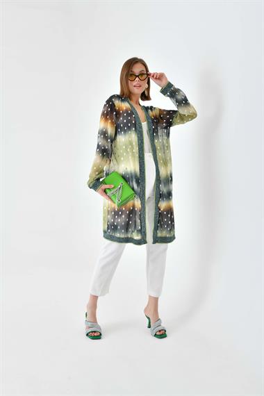 FTZ Women Kadın Desenli Ribanalı Kap  Yeşil 30736