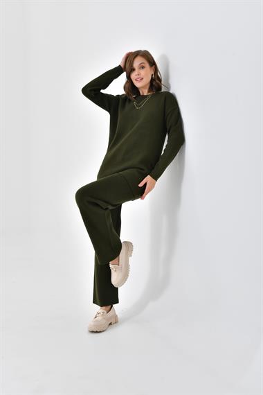 FTZ Women Kadın  Düz Basic İkili Takım  Haki 20588