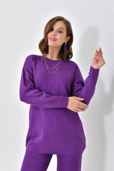 FTZ Women Kadın  Düz Basic İkili Takım  Mor 20588