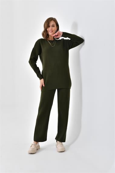 FTZ Women Kadın  Düz Basic İkili Takım  Haki 20588
