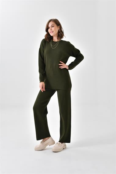 FTZ Women Kadın  Düz Basic İkili Takım  Haki 20588