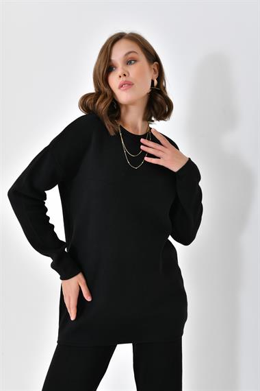 FTZ Women Kadın  Düz Basic İkili Takım  Siyah 20588