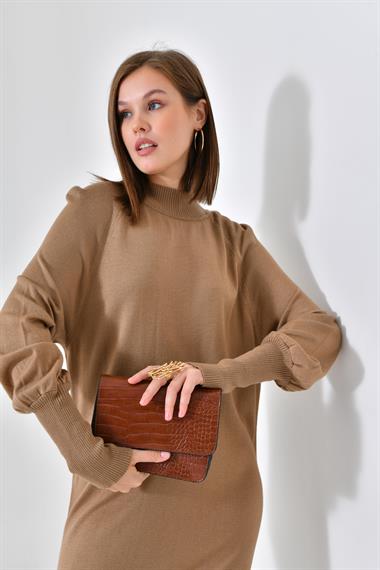 FTZ Women Kadın Düz Basic Tunik  Beige 20677