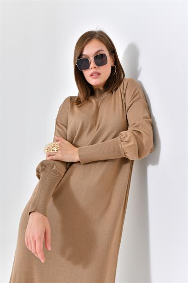 FTZ Women Kadın DÜz Basic Tunik  Beige 20678