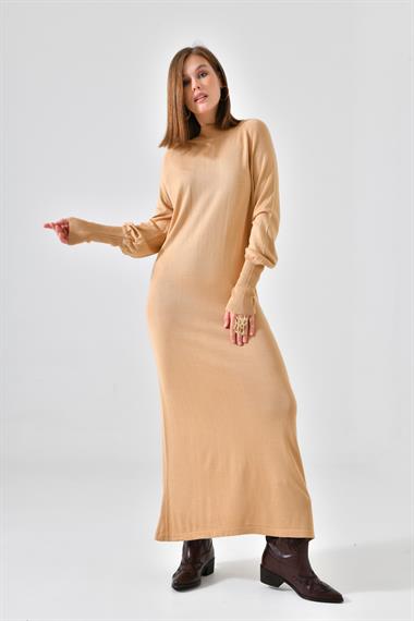 FTZ Women Kadın Düz Basic Tunik  Bisküvi 20677