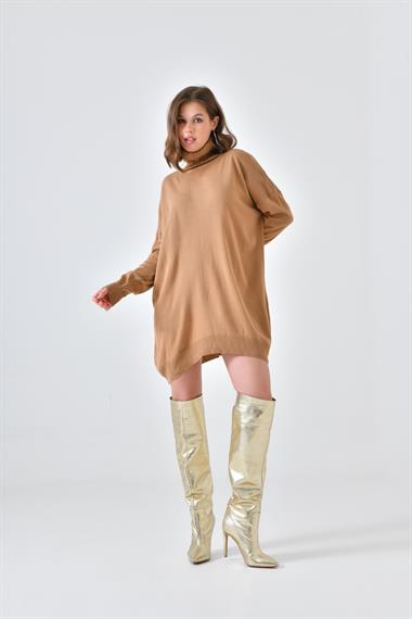 FTZ Women Kadın Düz Basic Tunik  Bisküvi 20489