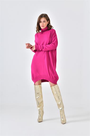 FTZ Women Kadın Düz Basic Tunik  Fuşya 20489