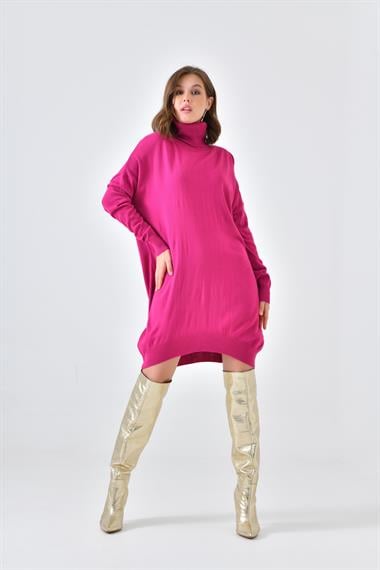 FTZ Women Kadın Düz Basic Tunik  Fuşya 20489