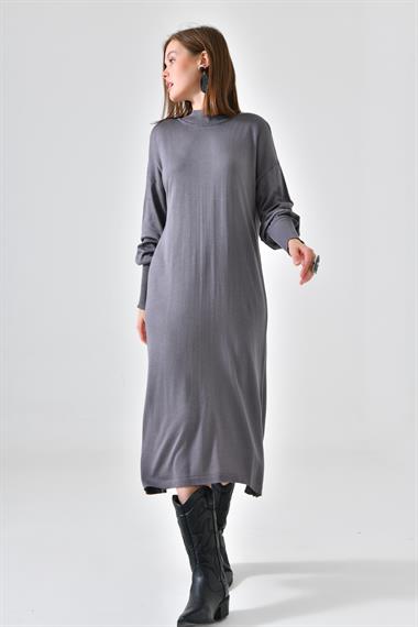 FTZ Women Kadın DÜz Basic Tunik  Gri 20678