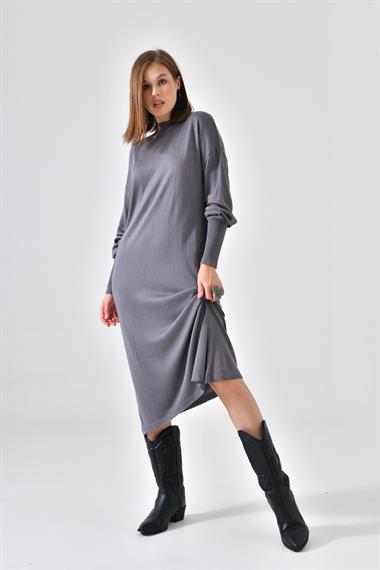 FTZ Women Kadın DÜz Basic Tunik  Gri 20678