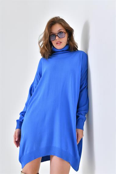 FTZ Women Kadın Düz Basic Tunik  Mavi 20489