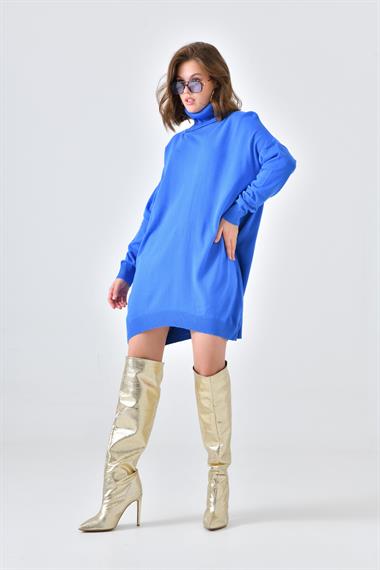 FTZ Women Kadın Düz Basic Tunik  Mavi 20489