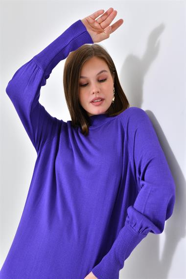 FTZ Women Kadın Düz Basic Tunik  Mor 20677