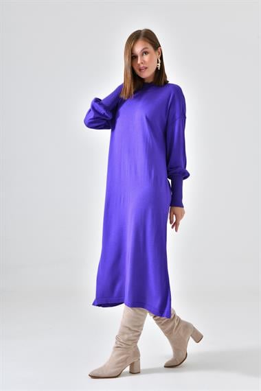 FTZ Women Kadın DÜz Basic Tunik  Mor 20678