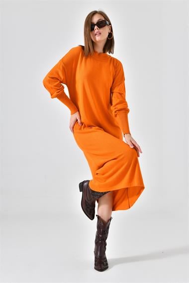 FTZ Women Kadın DÜz Basic Tunik  Orange 20678