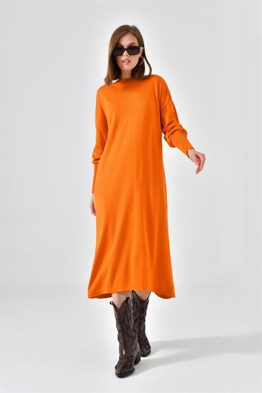 FTZ Women Kadın DÜz Basic Tunik  Orange 20678