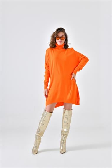 FTZ Women Kadın Düz Basic Tunik  Orange 20489