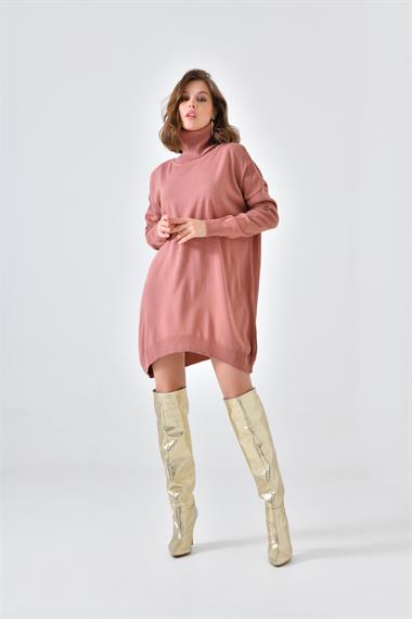 FTZ Women Kadın Düz Basic Tunik  Pudra 20489