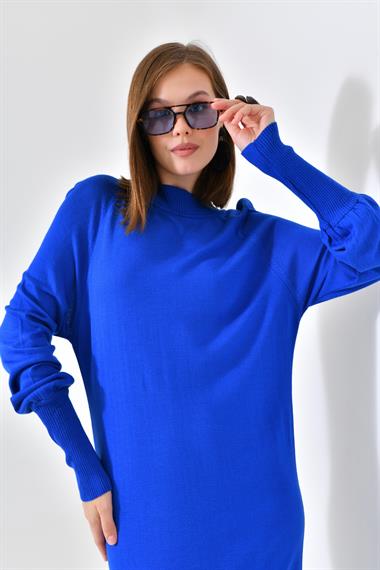 FTZ Women Kadın Düz Basic Tunik  Saks Mavi 20677