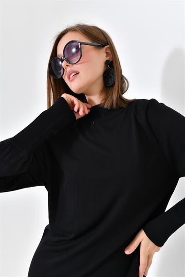 FTZ Women Kadın Düz Basic Tunik  Siyah 20677