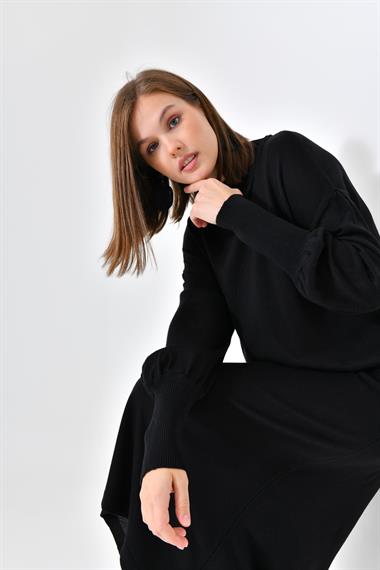 FTZ Women Kadın DÜz Basic Tunik  Siyah 20678