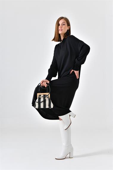 FTZ Women Kadın DÜz Basic Tunik  Siyah 20678