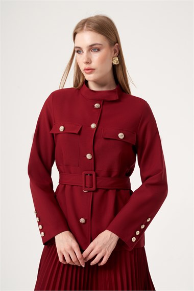 FTZ Women Kadın Etek Plise Takım  Cherry 31514