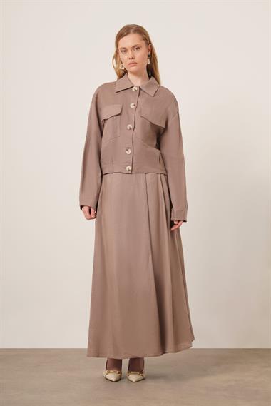 FTZ Women Kadın Etekli Takım  Vizon 31152