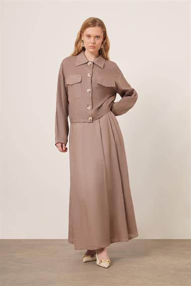 FTZ Women Kadın Etekli Takım  Vizon 31152