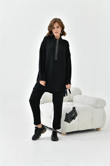 FTZ Women Kadın Fermuarlı Takım  Siyah 30755
