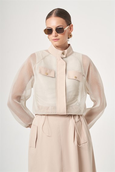FTZ Women Kadın File Detay Etekli Takım  Beige 31448