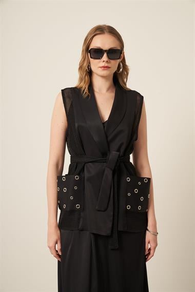 FTZ Women Kadın File Detay Takım  Siyah 31088