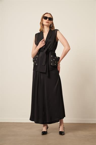 FTZ Women Kadın File Detay Takım  Siyah 31088