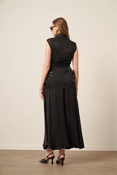 FTZ Women Kadın File Detay Takım  Siyah 31088