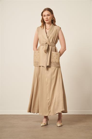 FTZ Women Kadın File Detay Takım  Vizon 31088