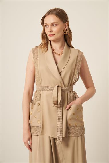 FTZ Women Kadın File Detay Takım  Vizon 31088