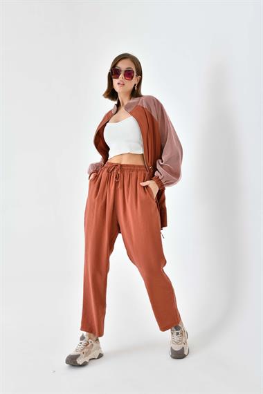 FTZ Women Kadın File Detaylı Takım  Kiremit 30709