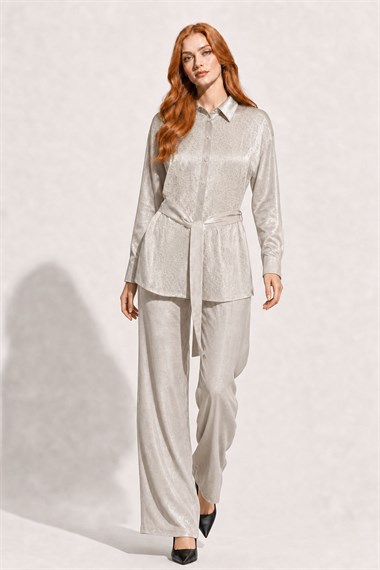 FTZ Women Kadın Glitery Takım  Beige 31386