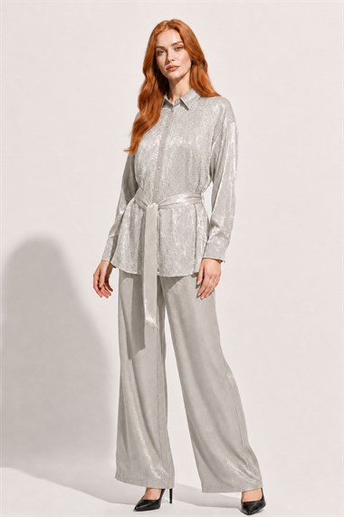 FTZ Women Kadın Glitery Takım  Beige 31386