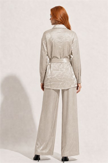 FTZ Women Kadın Glitery Takım  Beige 31386
