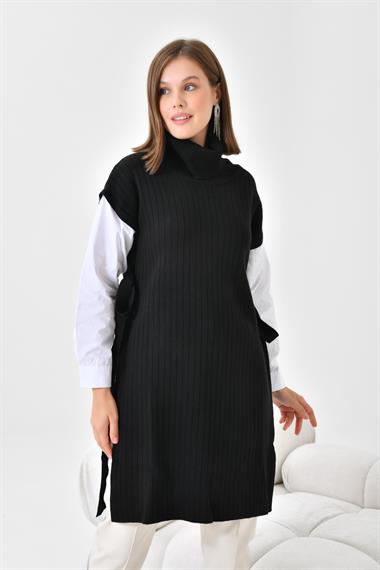 FTZ Women Kadın Gömlek Kol Tunik  Siyah 21-6059