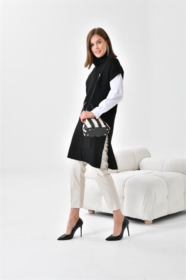 FTZ Women Kadın Gömlek Kol Tunik  Siyah 21-6059