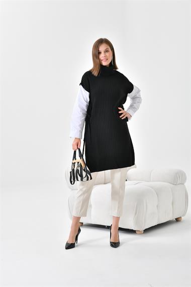 FTZ Women Kadın Gömlek Kol Tunik  Siyah 21-6059