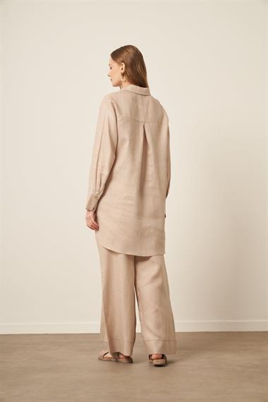 FTZ Women Kadın Ham Keten Takım  Beige 31111