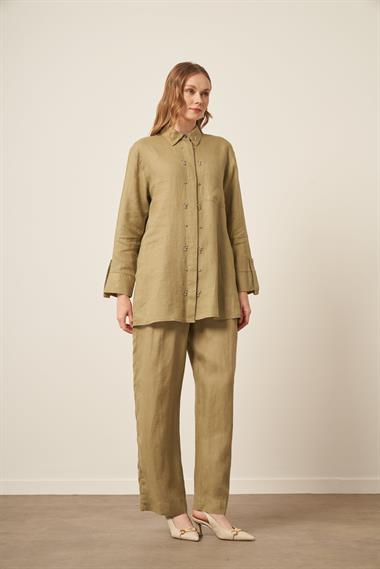 FTZ Women Kadın Ham Keten Takım  Çağla 31115