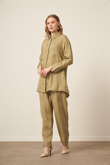FTZ Women Kadın Ham Keten Takım  Çağla 31115