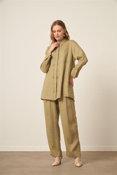 FTZ Women Kadın Ham Keten Takım  Çağla 31115