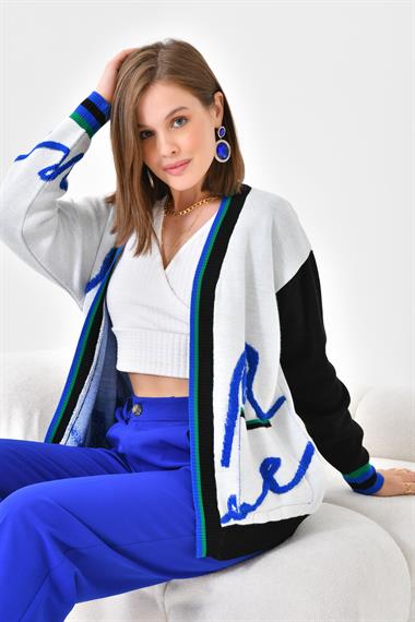 FTZ Women Kadın Havlu Detaylı Hırka  Ekru 20400